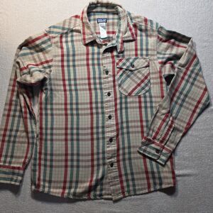 VTG 90’s Patagonia Men's Long Sleeve Shirt Plaid Organic Cotton Size M Portugal